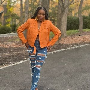 COPY - #343 New Orange linen jacket with buttons